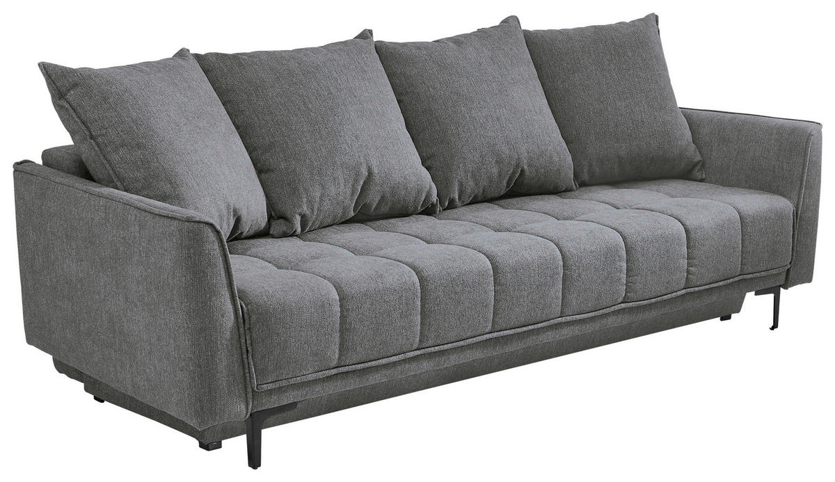 SCHLAFSOFA in Textil Grau  - Schwarz/Grau, Design, Textil (235/70/108cm) - MID.YOU