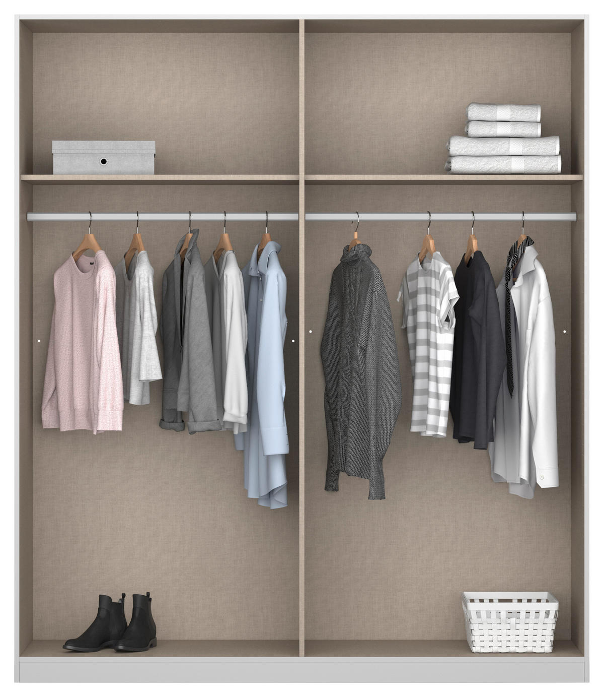 DREHTÜRENSCHRANK 181/210/54 cm 4-türig Weiß, Weiß Hochglanz  - Weiß Hochglanz/Weiß, MODERN, Glas/Holzwerkstoff (181/210/54cm) - Rauch Möbel