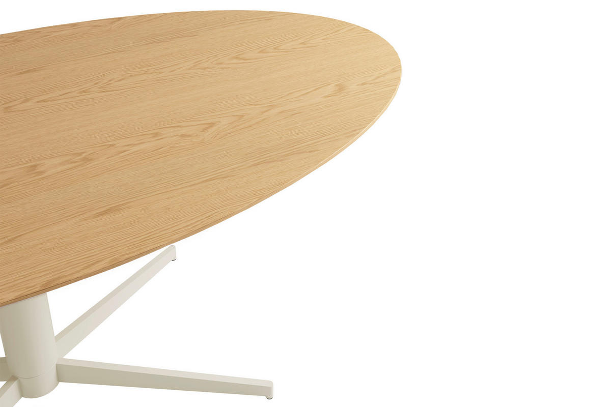 ESSTISCH 200/100/76 cm Echtholz  Metall, Holzwerkstoff in verschiedenen Größen erhältlich oval Eichefarben  - Eichefarben/Schwarz, MODERN, Holzwerkstoff/Metall (200/100/76cm) - Schöner Wohnen