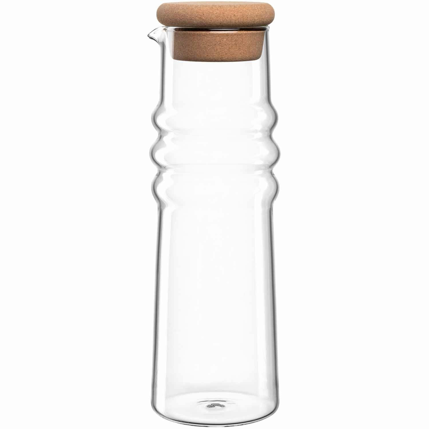 KARAFFE 1 L    - Klar, Design, Glas/Naturmaterialien (8,9/27,2/8,9cm) - Leonardo