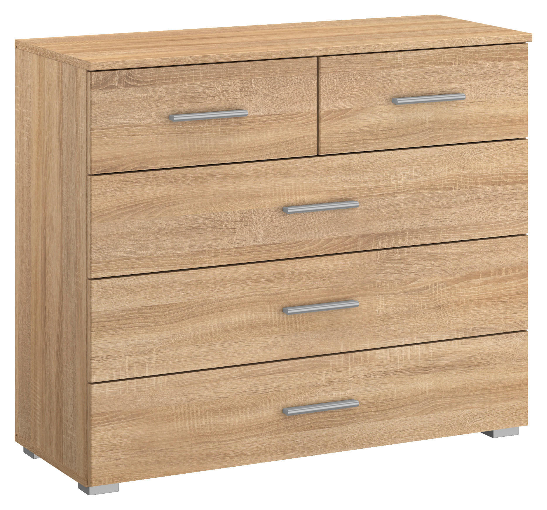 KOMMODE 93/81/42 cm  in Sonoma Eiche  - Alufarben/Sonoma Eiche, Basics, Holzwerkstoff/Kunststoff (93/81/42cm) - Xora