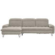 ECKSOFA in Flachgewebe Beige  - Beige/Schwarz, LIFESTYLE, Textil/Metall (180/310cm) - Valnatura