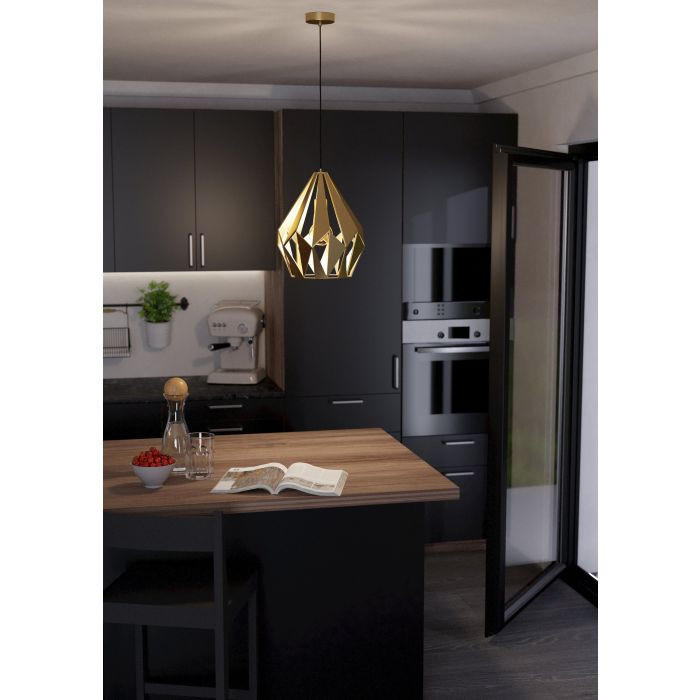 VISEČA SVETILKA  Carlton      31/110 cm      E27 - zlate barve, Konvencionalno, kovina (31/110cm)