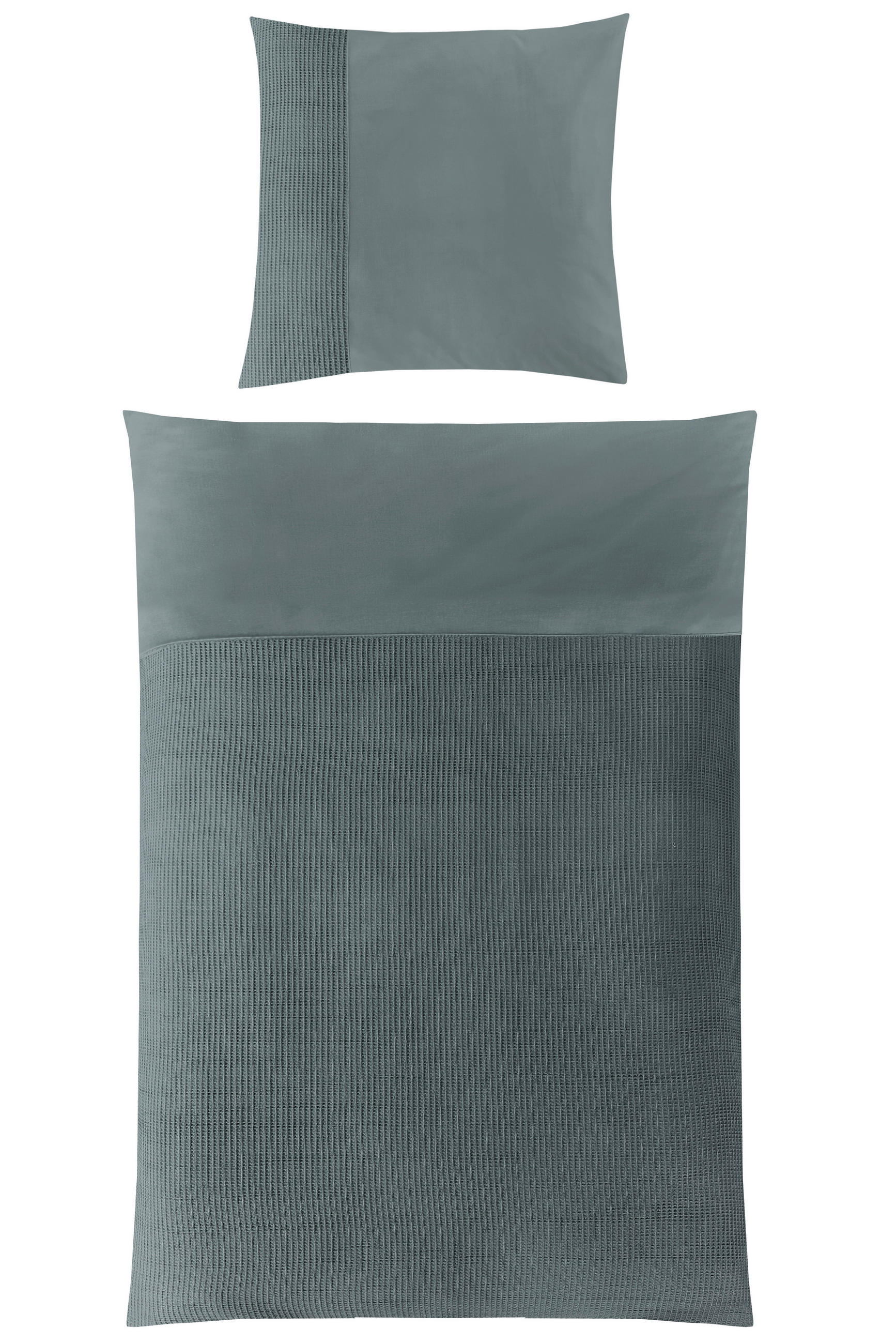 BETTWÄSCHE Waffelpiqué 135/200 cm  - Dunkelgrün, Design, Textil (135/200cm) - Novel