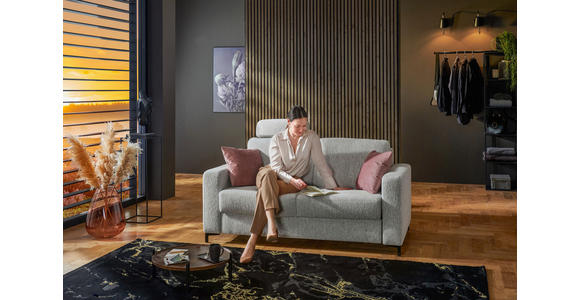 SCHLAFSOFA Webstoff Ecru  - Ecru/Schwarz, KONVENTIONELL, Textil/Metall (196/87/103cm) - Dieter Knoll