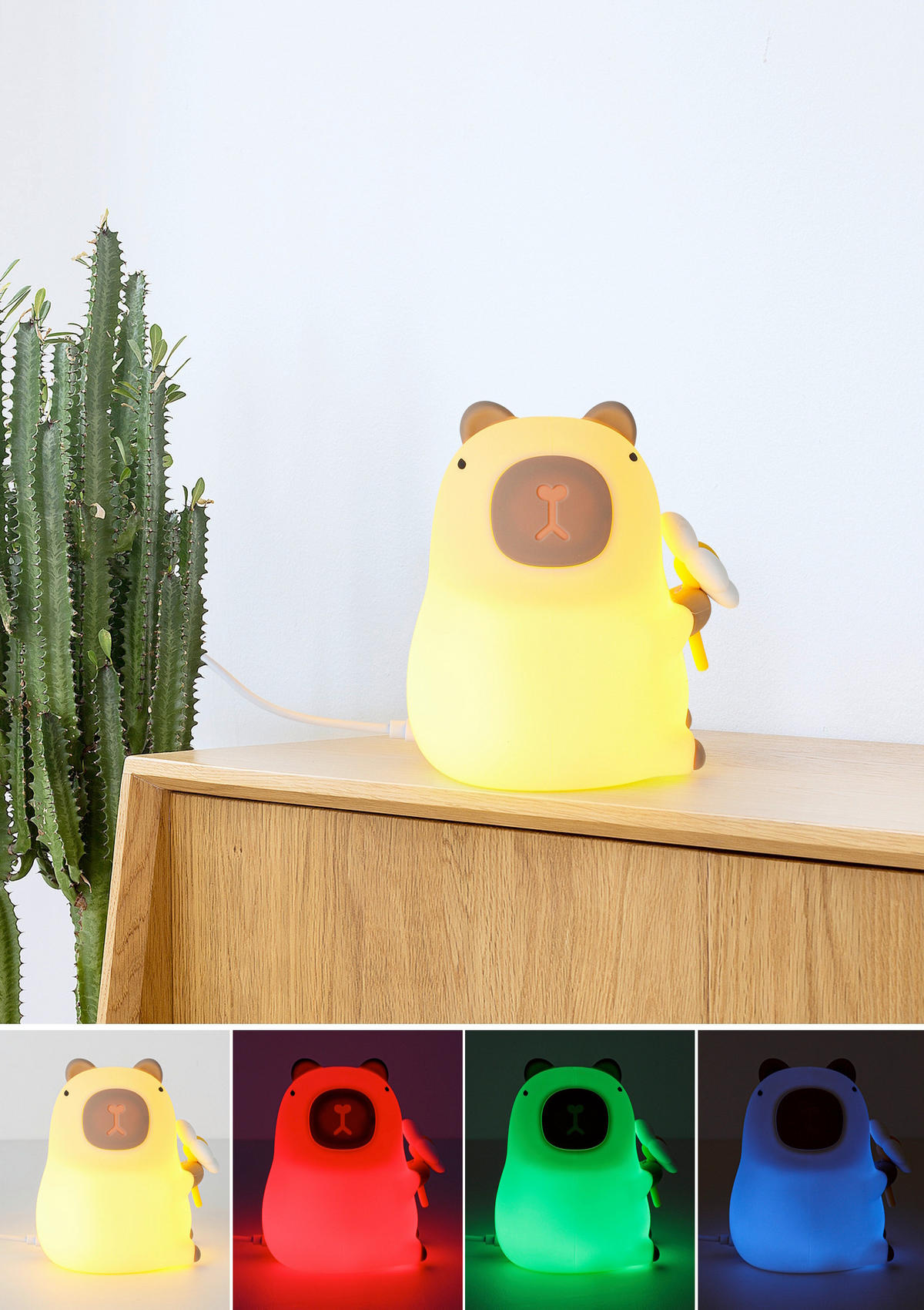 NACHTLICHT Capybara 9,2/11,1/9,1 cm   - Creme, Trend, Kunststoff (9,2/11,1/9,1cm) - Novel