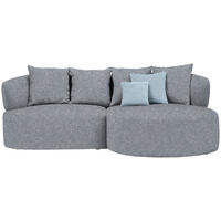 ECKSOFA in Flachgewebe Dunkelgrau  235/166 cm  - Blau/Dunkelgrau, MODERN, Kunststoff/Textil (235/166cm) - Hom`in