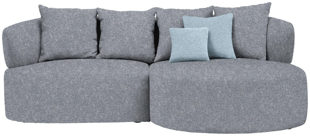 ECKSOFA in Flachgewebe Dunkelgrau  235/166 cm  - Blau/Dunkelgrau, MODERN, Kunststoff/Textil (235/166cm) - Hom`in