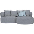 ECKSOFA in Flachgewebe Dunkelgrau  235/166 cm  - Blau/Dunkelgrau, MODERN, Kunststoff/Textil (235/166cm) - Hom`in