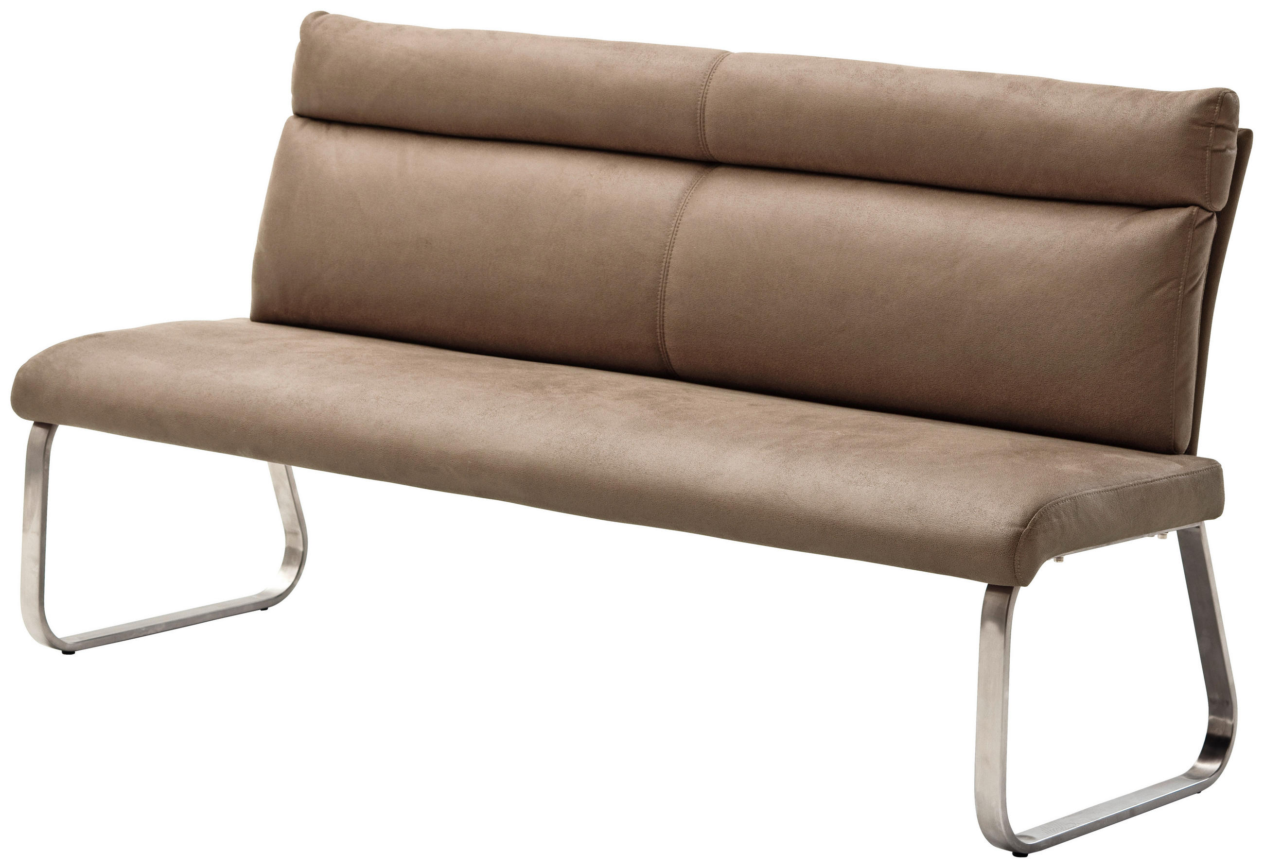 LAVICA, farba ušľachtilej ocele, piesková - piesková/farba ušľachtilej ocele, Design, kov/textil (180/98/70cm) - Livetastic