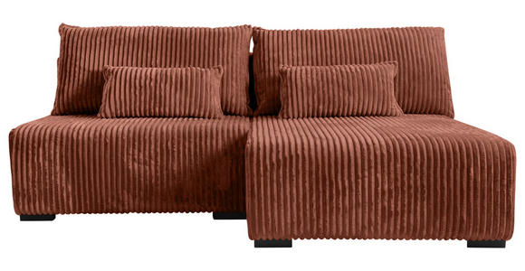 ECKSOFA Bronzefarben Cord  inkl. Rückenkissen, Nierenkissen, Bettkasten  - Schwarz/Bronzefarben, MODERN, Holz/Textil (210/146cm) - Carryhome