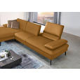 ECKSOFA in Echtleder Currygelb  - Currygelb/Schwarz, Design, Leder/Metall (157/325cm) - Dieter Knoll