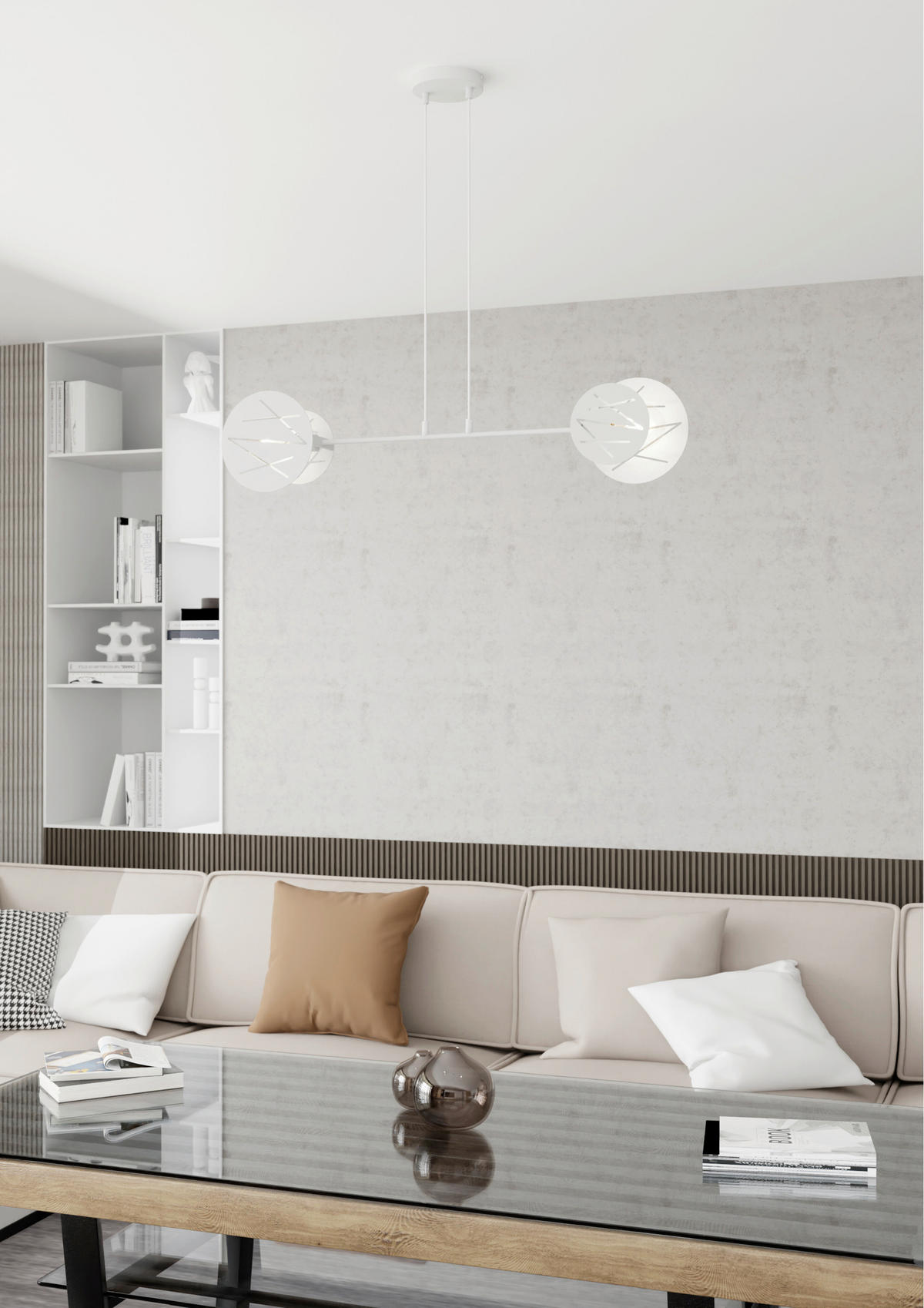 HÄNGELEUCHTE  89/14/120 cm    - Weiß, Design, Metall (89/14/120cm)