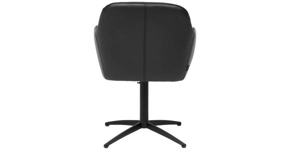 ARMLEHNSTUHL  in Stahl Echtleder pigmentiert  - Schwarz, Design, Leder/Metall (62/51/59,5cm) - Belluti