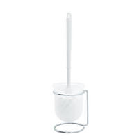 WC SADA - ŠTĚTKA A DRŽÁK - bílá, Basics, kov/plast (10,5/36cm) - Sadena