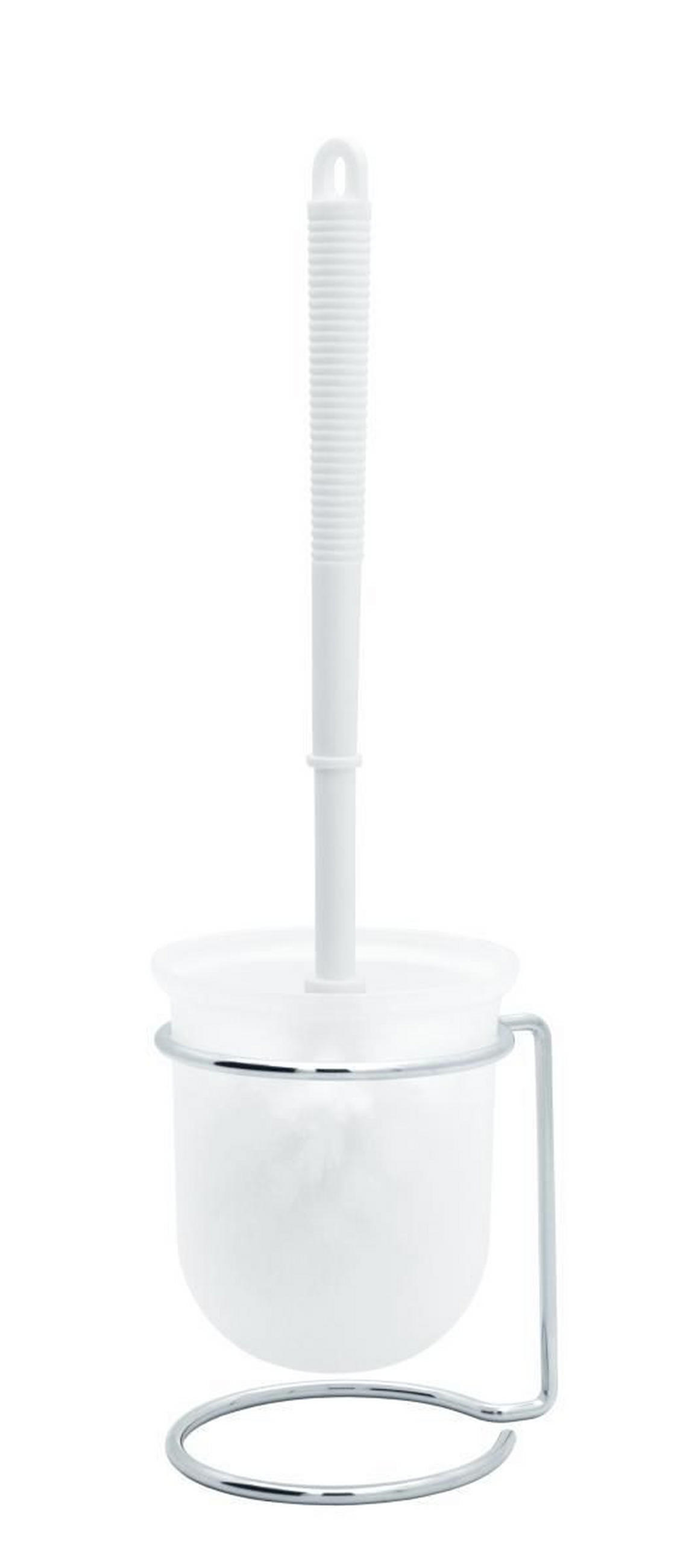 WC SADA - ŠTĚTKA A DRŽÁK - bílá, Basics, kov/plast (10,5/36cm) - Sadena