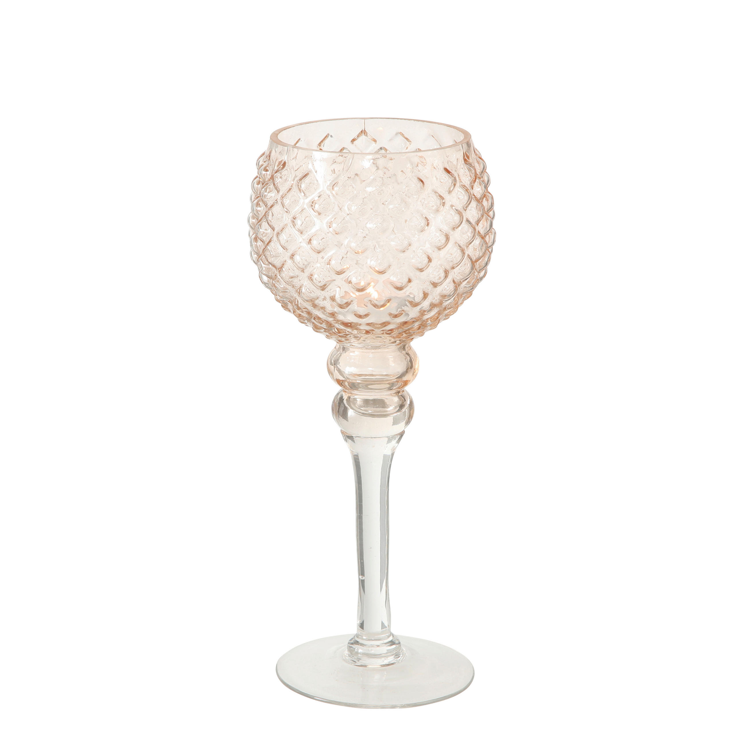 STOJAN NA SVÍČKU  sklo - barvy stříbra, Lifestyle, sklo (13/30cm)