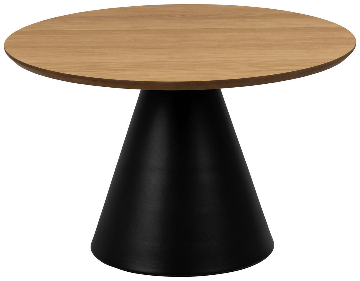 COUCHTISCH Eiche rund Naturfarben  - Schwarz/Naturfarben, Design, Holz/Metall (65/43cm) - MID.YOU