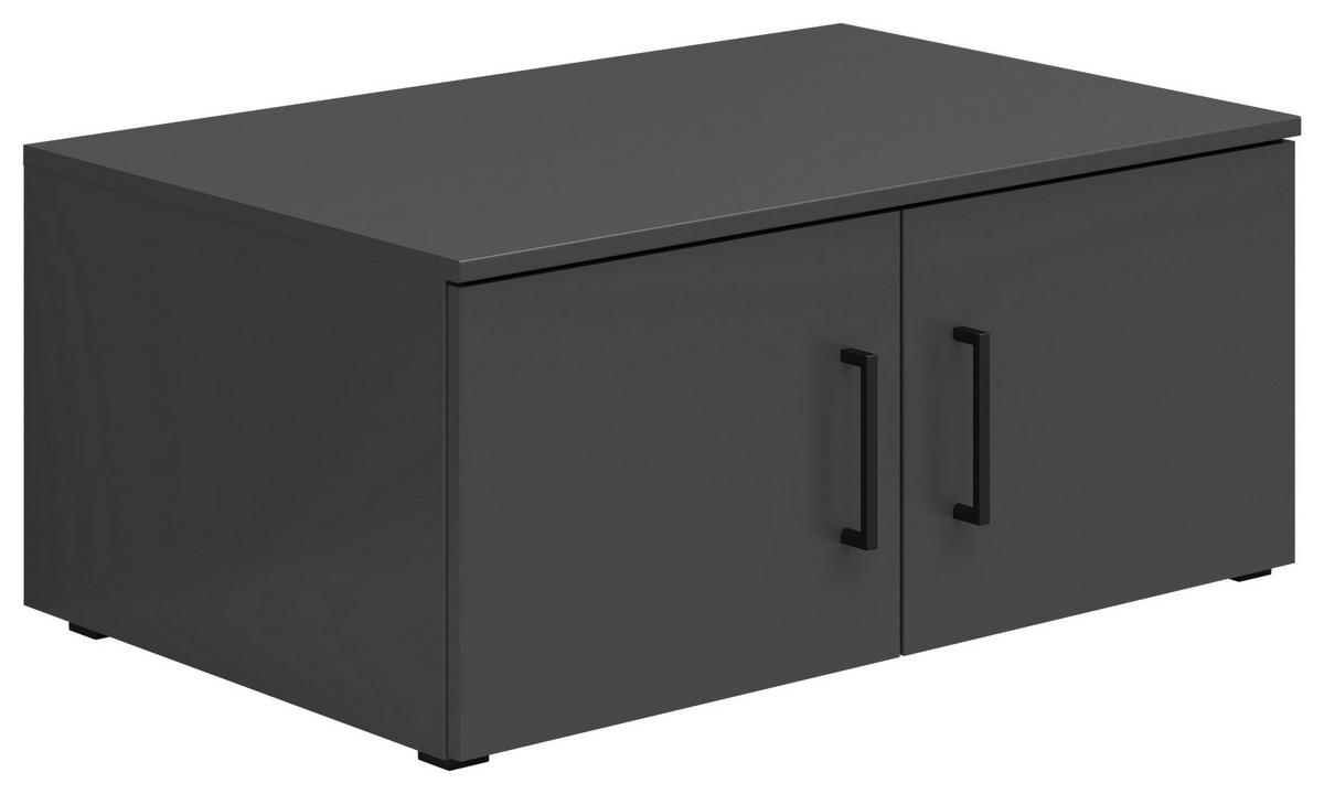 SZEKRÉNYRÁTÉT  - grafitszürke/fekete, Modern, műanyag/faalapú anyag (80/35/52cm) - Carryhome