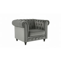 CHESTERFIELD-SESSEL - Schwarz/Grau, Basics, Holz/Textil (102/73/87cm) - Xora