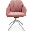 ARMLEHNSTUHL  in Aluminium Flachgewebe  - Alufarben/Rosa, Design, Textil/Metall (58/81,5-84,5/60cm) - Johann Jakob
