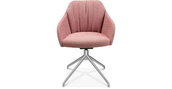 ARMLEHNSTUHL in Aluminium Flachgewebe - Alufarben/Rosa, Design, Textil/Metall (58/81,5-84,5/60cm) - Johann Jakob
