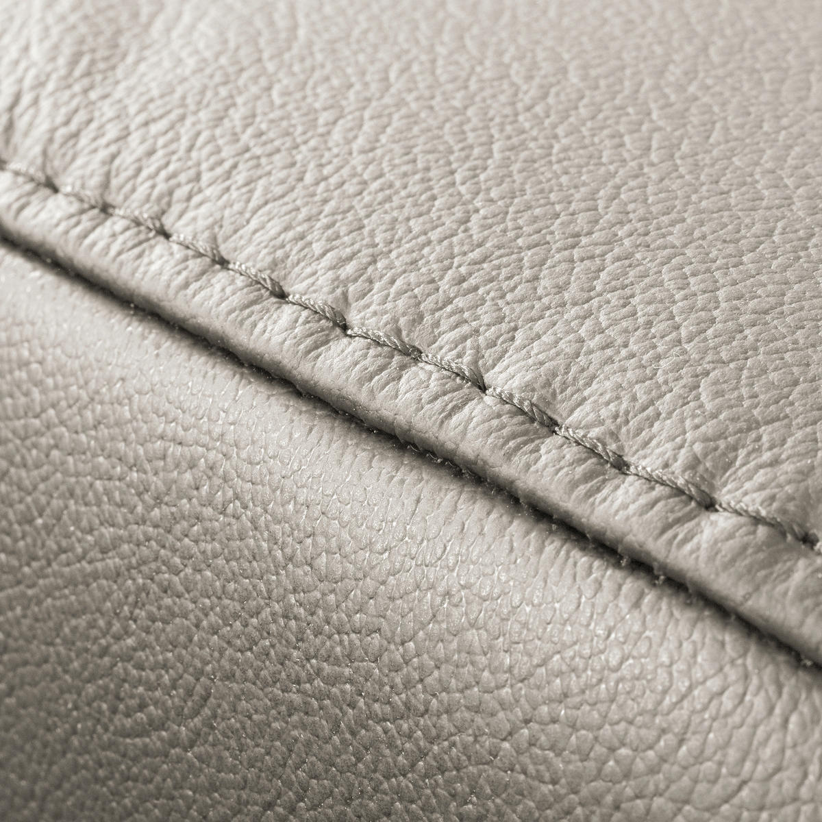 ECKSOFA  in Lederlook Echtleder Platinfarben  - Platinfarben/Schwarz, Design, Leder/Textil (247/173cm) - Livetastic