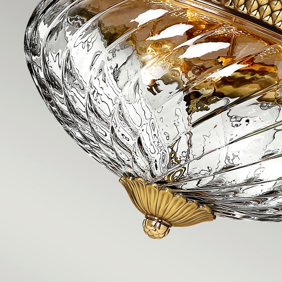 DECKENLEUCHTE HK-Plantation 36.1/22.3 cm   - Messingfarben, KONVENTIONELL, Glas/Metall (36.1/22.3cm) - Elstead Lighting