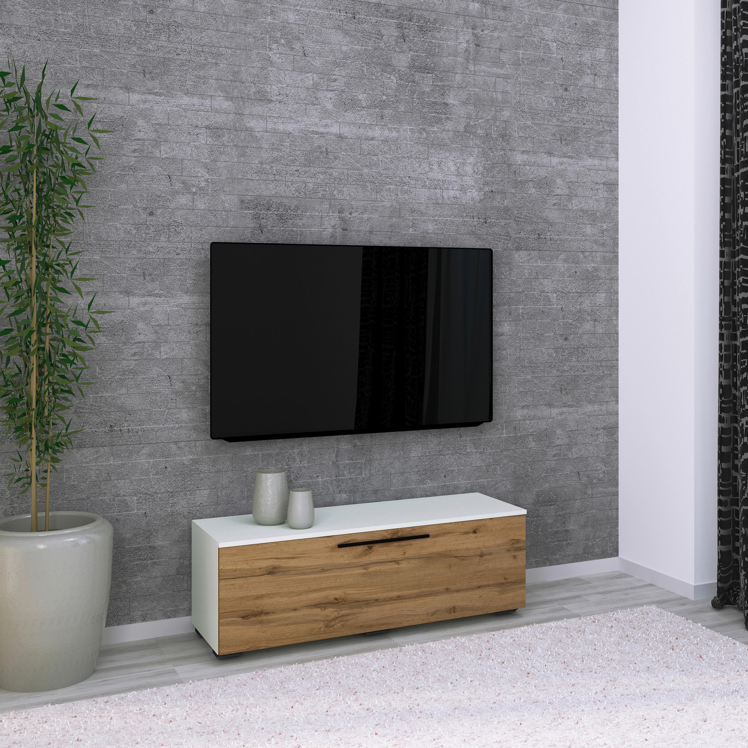 LOWBOARD  in 115/39/40 cm  - Honigeiche/Weiss, Modern, Holzwerkstoff/Kunststoff (115/39/40cm) - MID.YOU