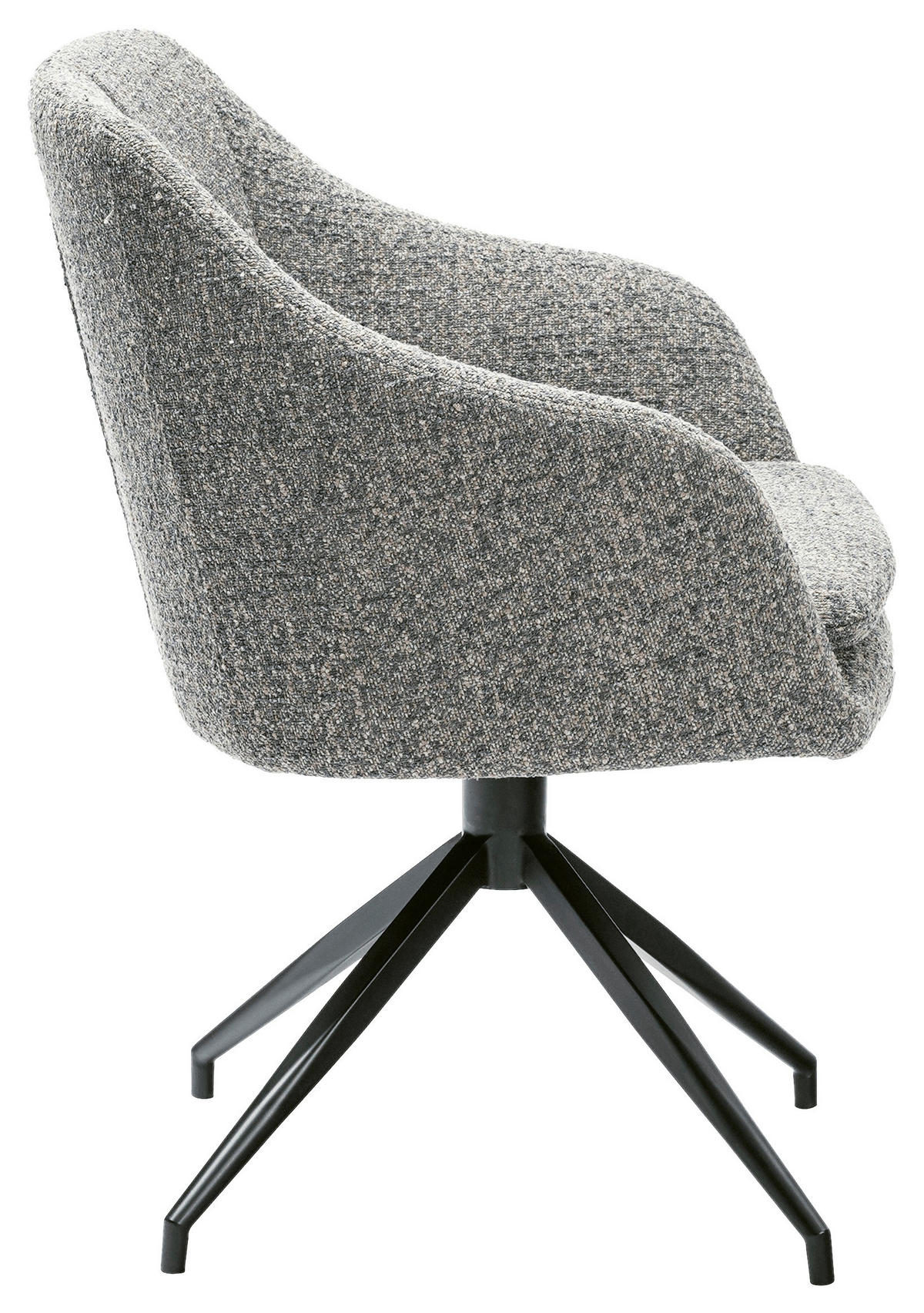 ARMLEHNSTUHL  in Eisen Webstoff  - Blaugrau/Schwarz, Design, Textil/Metall (61/83/61.5cm) - Cassando