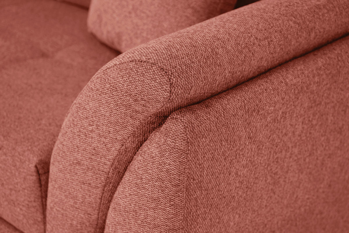 ECKSOFA in Webstoff Koralle  - Koralle/Schwarz, Design, Kunststoff/Textil (187/278cm) - Livetastic