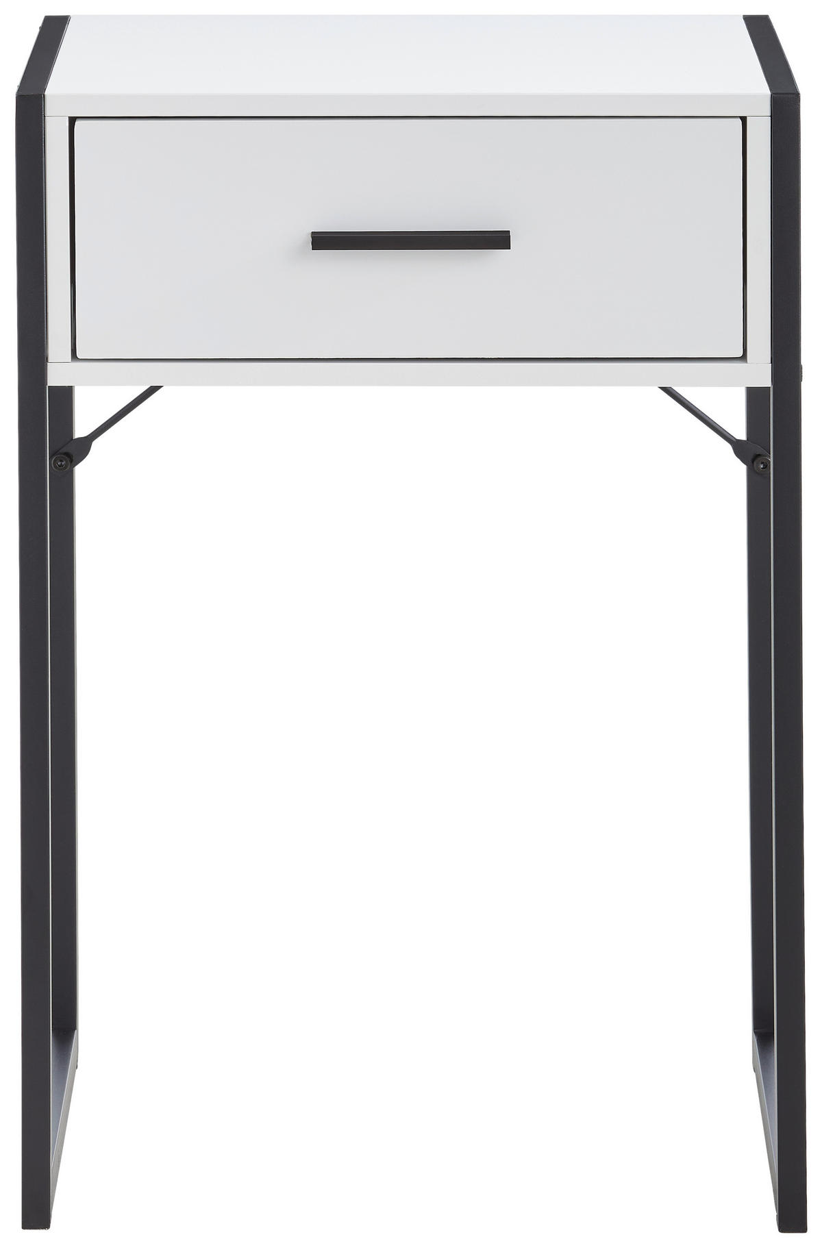 NACHTSCHRANK 41/60/30 cm  - Schwarz/Weiß, MODERN, Holzwerkstoff/Metall (41/60/30cm) - Livetastic