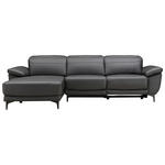 ECKSOFA inkl. Funktionen Schwarz Echtleder, Kombination Echtleder/Lederlook Lederlook  - Schwarz, Design, Leder/Kunststoff (164/269cm) - Xora