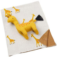 HEBKÁ DEKA S HRAČKOU - oranžová/krémová, Basics, textil (80/100cm) - Avelia