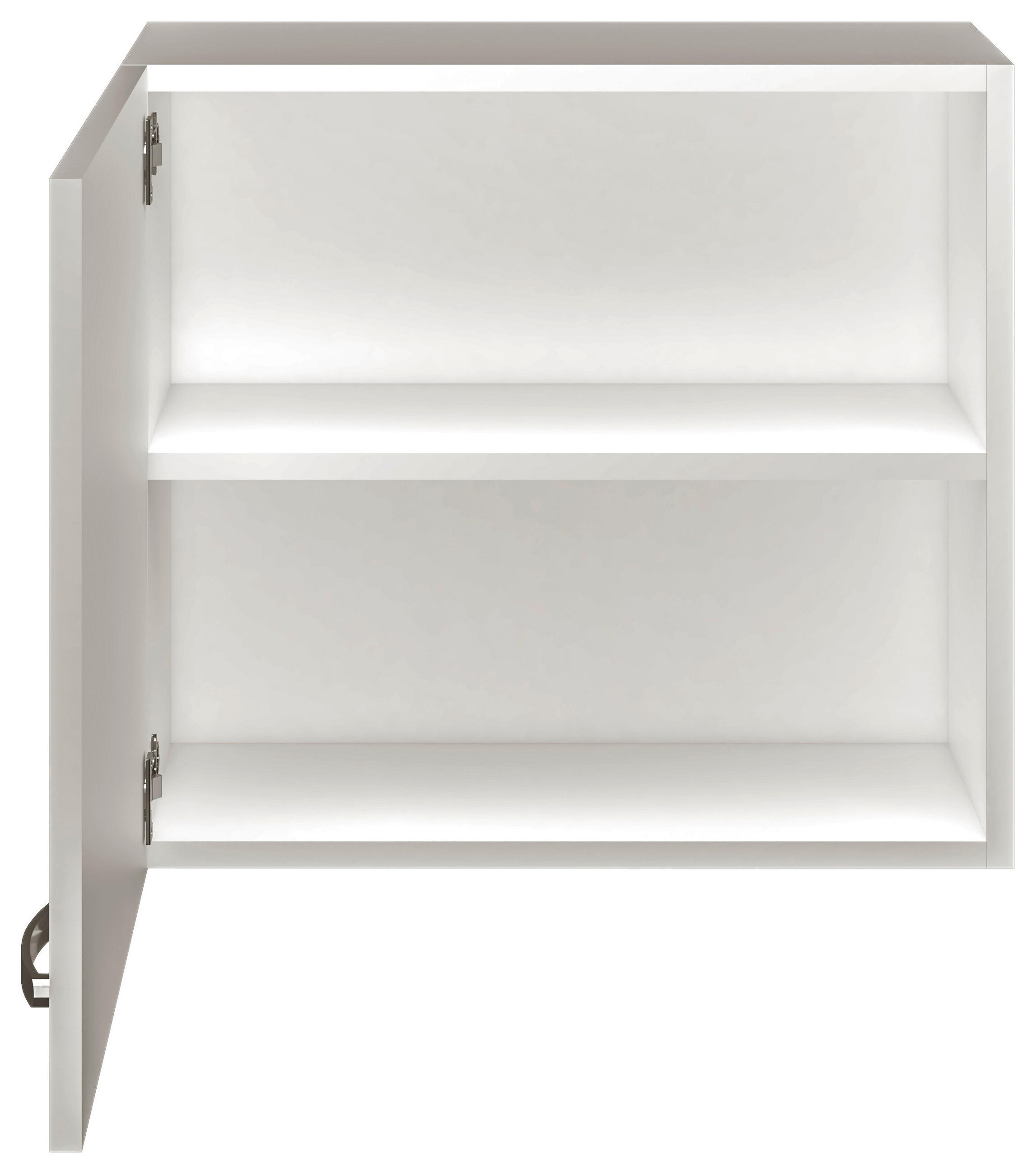 KÜCHENOBERSCHRANK 60/54,8/32 cm  in Weiß, Weiß Hochglanz  - Edelstahlfarben/Weiß Hochglanz, MODERN, Holzwerkstoff/Metall (60/54,8/32cm) - FlexWell