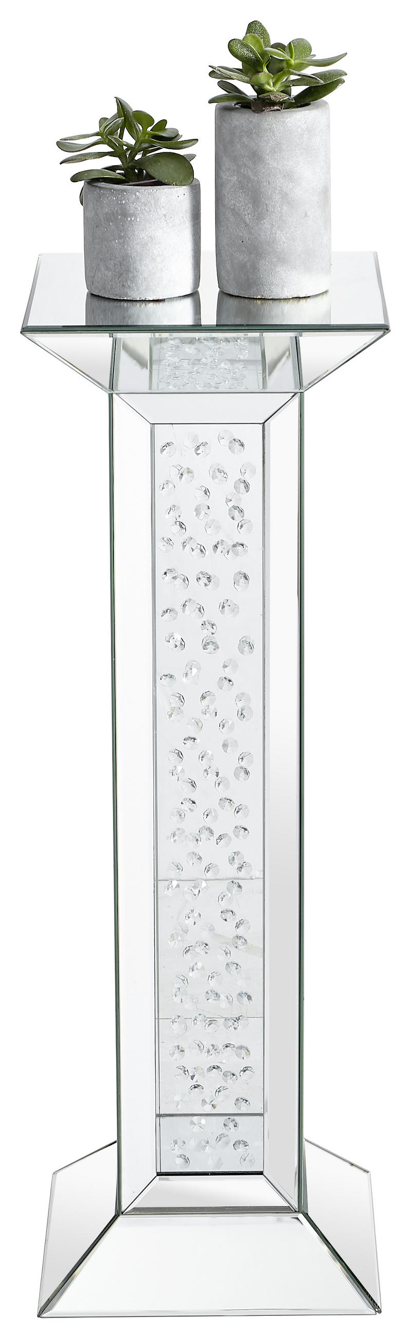 DEKORAČNÍ SLOUPEK - barvy stříbra, Design, kompozitní dřevo/sklo (30,5/30,5/89cm) - Xora