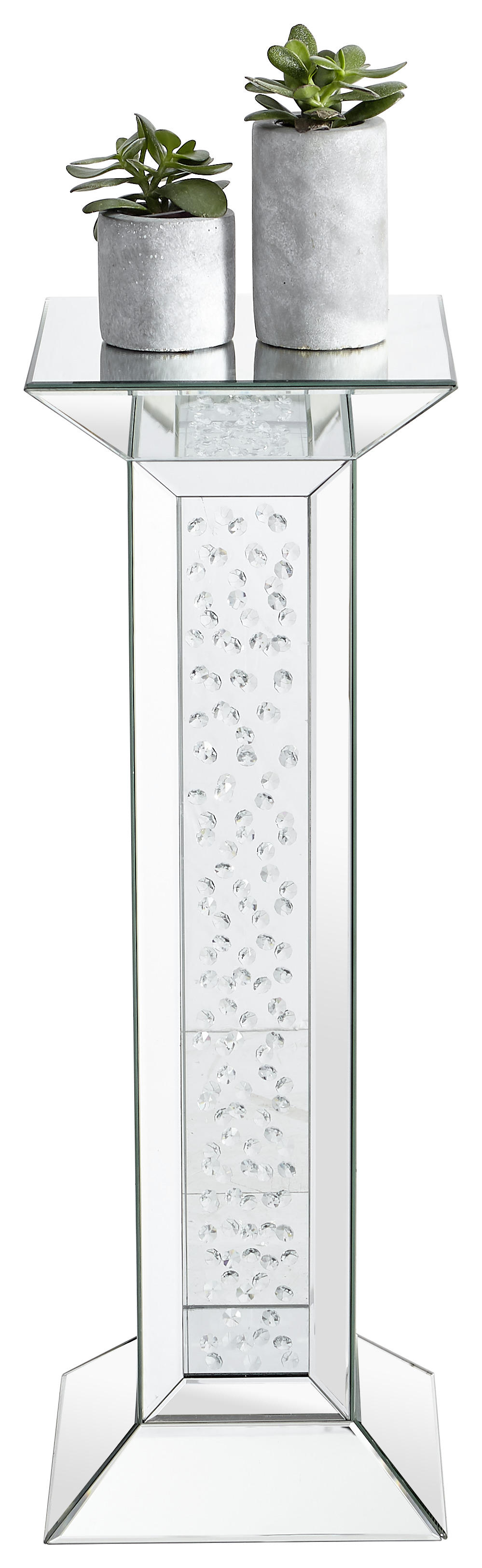 DEKOSÄULE verspiegelt Glas  - Silberfarben, Design, Glas (30,5/30,5/89cm) - Xora