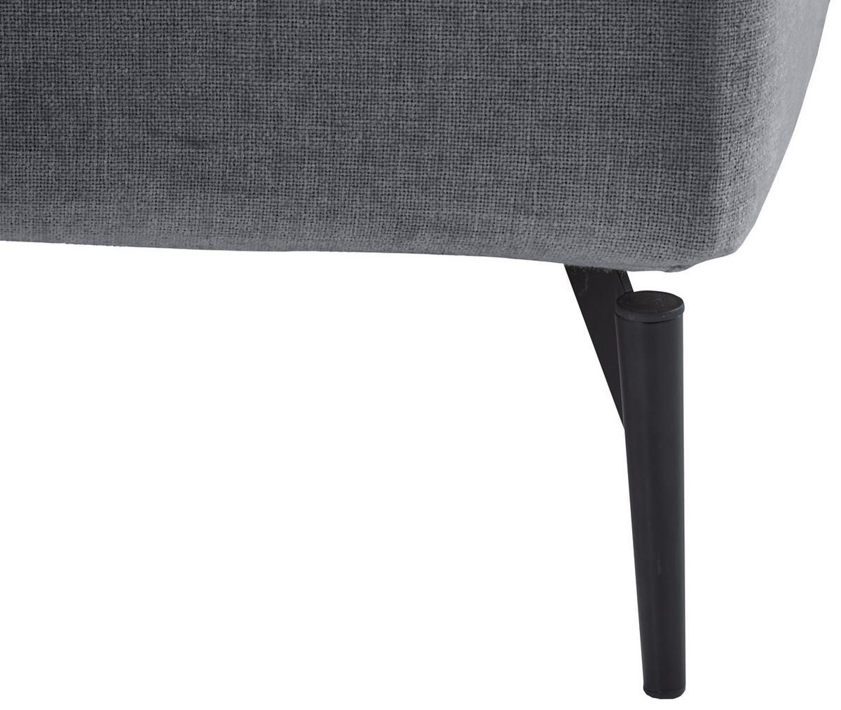 POLSTERBETT 200/200 cm  in Grau  - Schwarz/Grau, MODERN, Textil/Metall (200/200cm) - Livetastic
