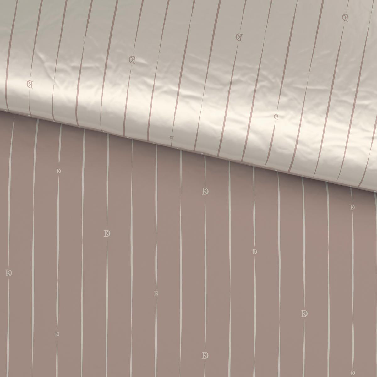 POSTELJINA SA DVA LICA STRIPES DK 200/200 cm saten bež  - bež, Dizajnerski, tekstil (200/200cm) - Dieter Knoll