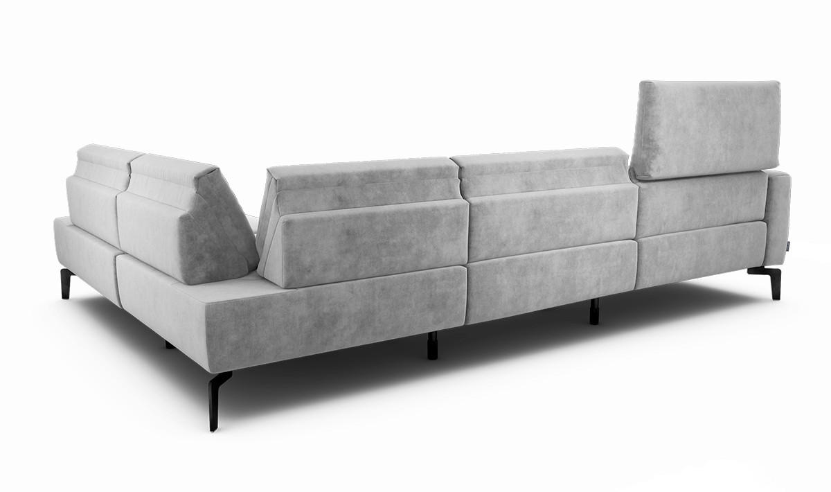 ECKSOFA Cosy in Samt Hellgrau  296/213 cm  - Hellgrau/Schwarz, Design, Textil/Metall (296/213cm) - SENSOO