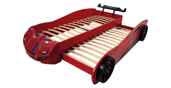 AUSZIEHBETT 90/200 cm  in Rot  - Rot/Schwarz, KONVENTIONELL, Holz/Holzwerkstoff (90/200cm) - Xora