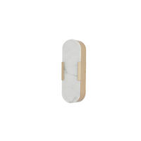 APLICĂ DE PERETE CU LED - alb/auriu, Design, materiale naturale/metal (11/35cm) - Searchlight