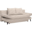 SCHLAFSOFA  in Flachgewebe Sandfarben  - Sandfarben/Schwarz, Design, Textil/Metall (200/85/90cm) - Xora