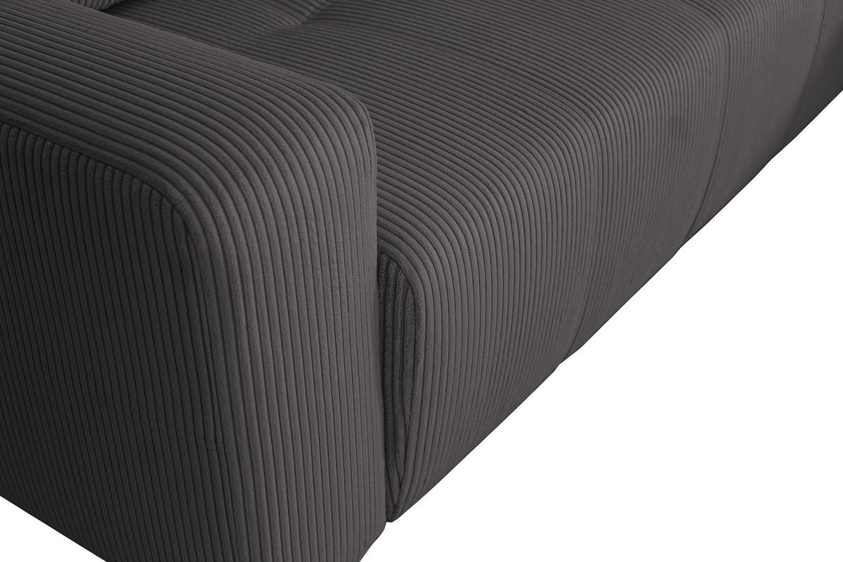ECKSCHLAFSOFA  mit Cord Schieferfarben  - Schieferfarben/Schwarz, KONVENTIONELL, Textil (248/146cm) - Xora
