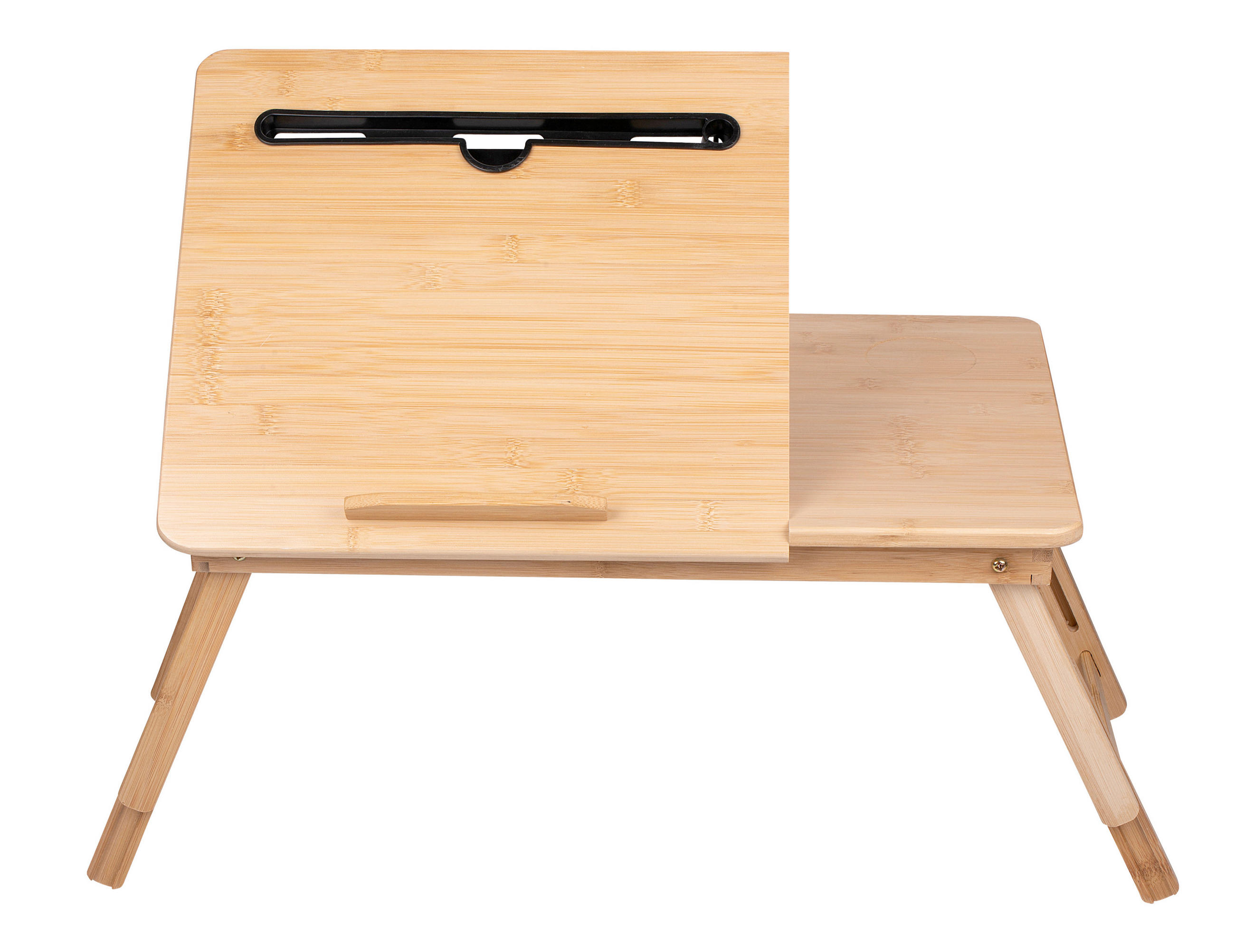LAPTOPTISCH 53.5/34/27.5 cm höhenverstellbar, klappbar, Getränkehalter, justierbare Füße  - Braun, Basics, Holz (53.5/34/27.5cm)