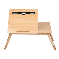 LAPTOPTISCH 53.5/34/27.5 cm höhenverstellbar, klappbar, Getränkehalter, justierbare Füße  - Braun, Basics, Holz (53.5/34/27.5cm)