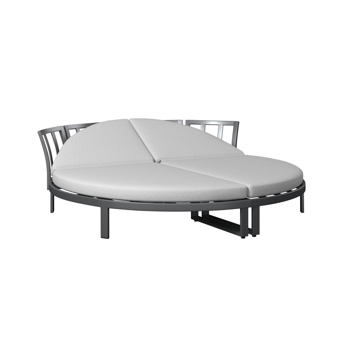 SONNENINSEL 200/66/200 cm  - Anthrazit/Grau, MODERN, Textil/Metall (200/66/200cm) - Ambia Garden