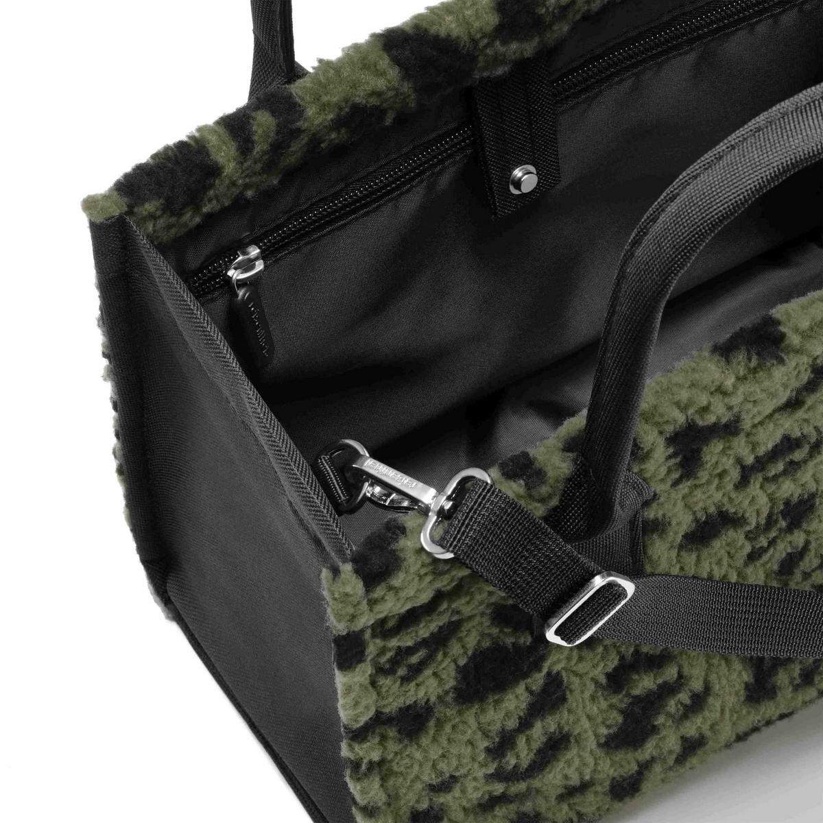 EINKAUFSTASCHE Daily shopper XS teddy leo olive  - Dunkelgrün, Basics, Textil (27/21/14cm) - Reisenthel