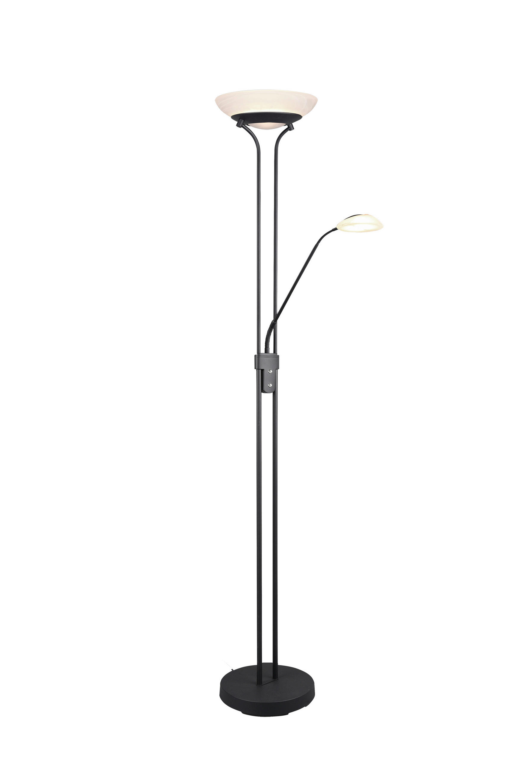 LED-STEHLEUCHTE    - Schwarz/Weiß, Basics, Glas/Metall (32,5cm)