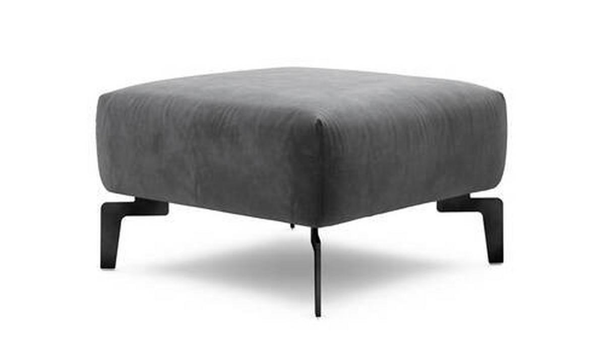 HOCKER in Textil Anthrazit  - Anthrazit/Schwarz, Design, Textil/Metall (70/70/46cm) - SENSOO